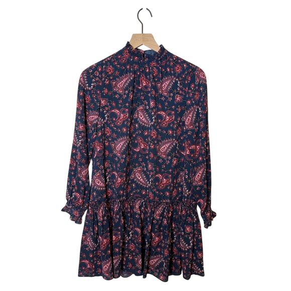 Rebecca Taylor La Vie Mock Neck Floral long Sleeve Dress Womens Size S - Picture 3 of 7